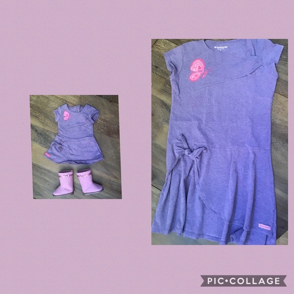 AMERICAN GIRL DOLL DRESS AND BOOTS AND GIRL DRESS - Picture 1 of 8
